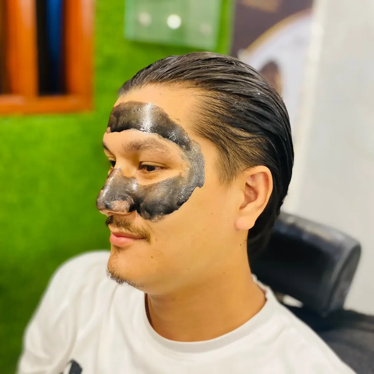 Charcoal facial treatment at Royal Men's Salon