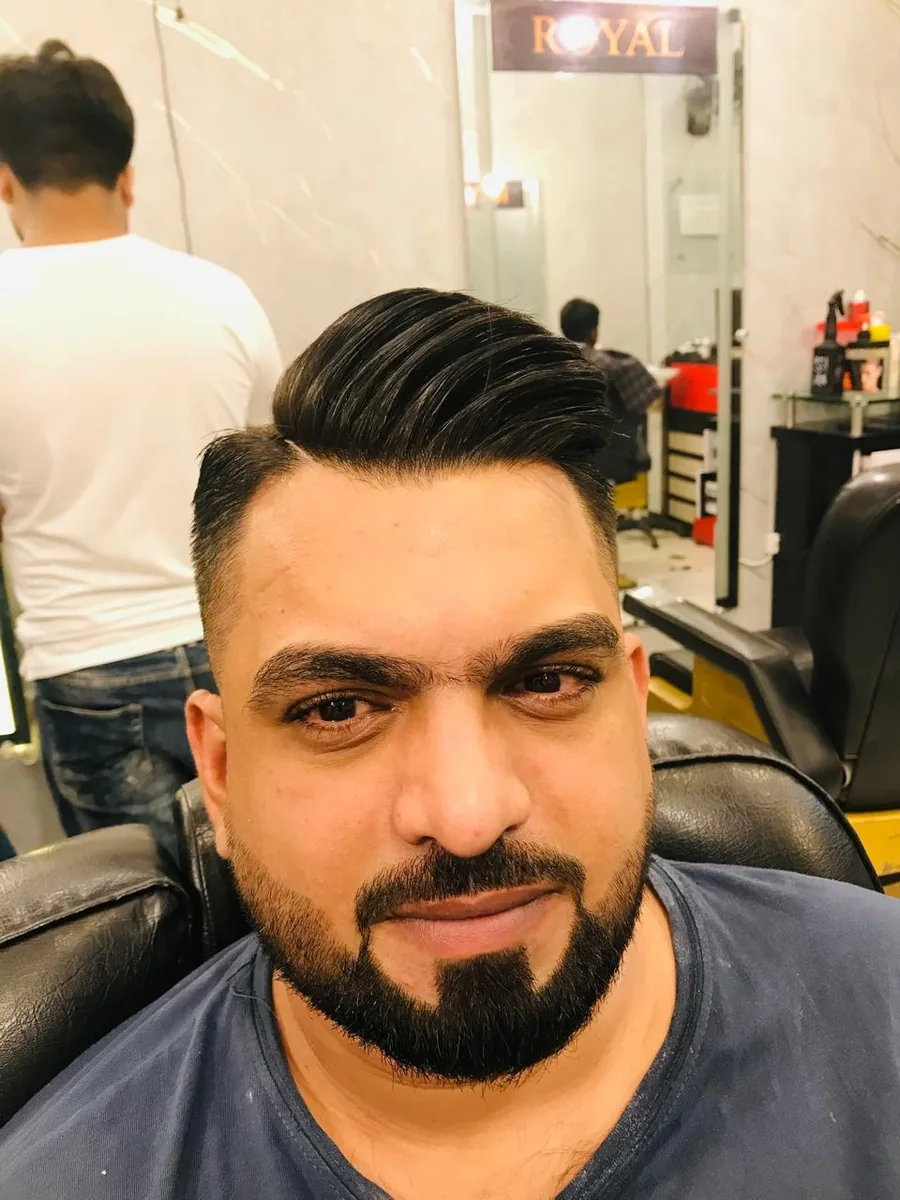 Haircut and beard styling by Royal Men's Salon